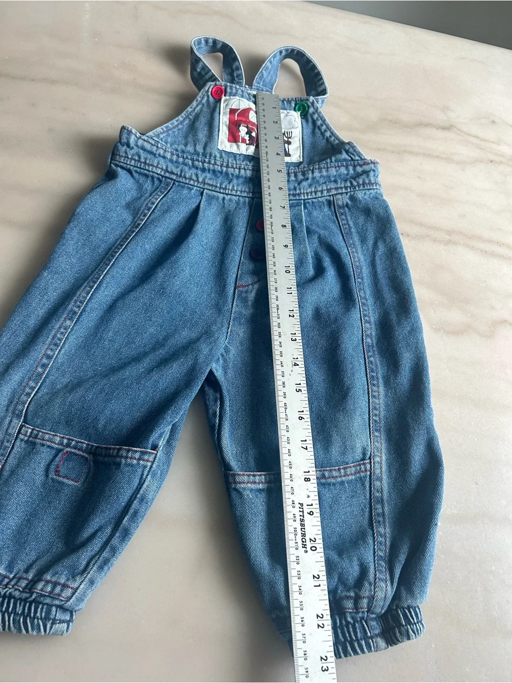 Vtg Christopher Rand Toddler Farm Denim Overalls 2T